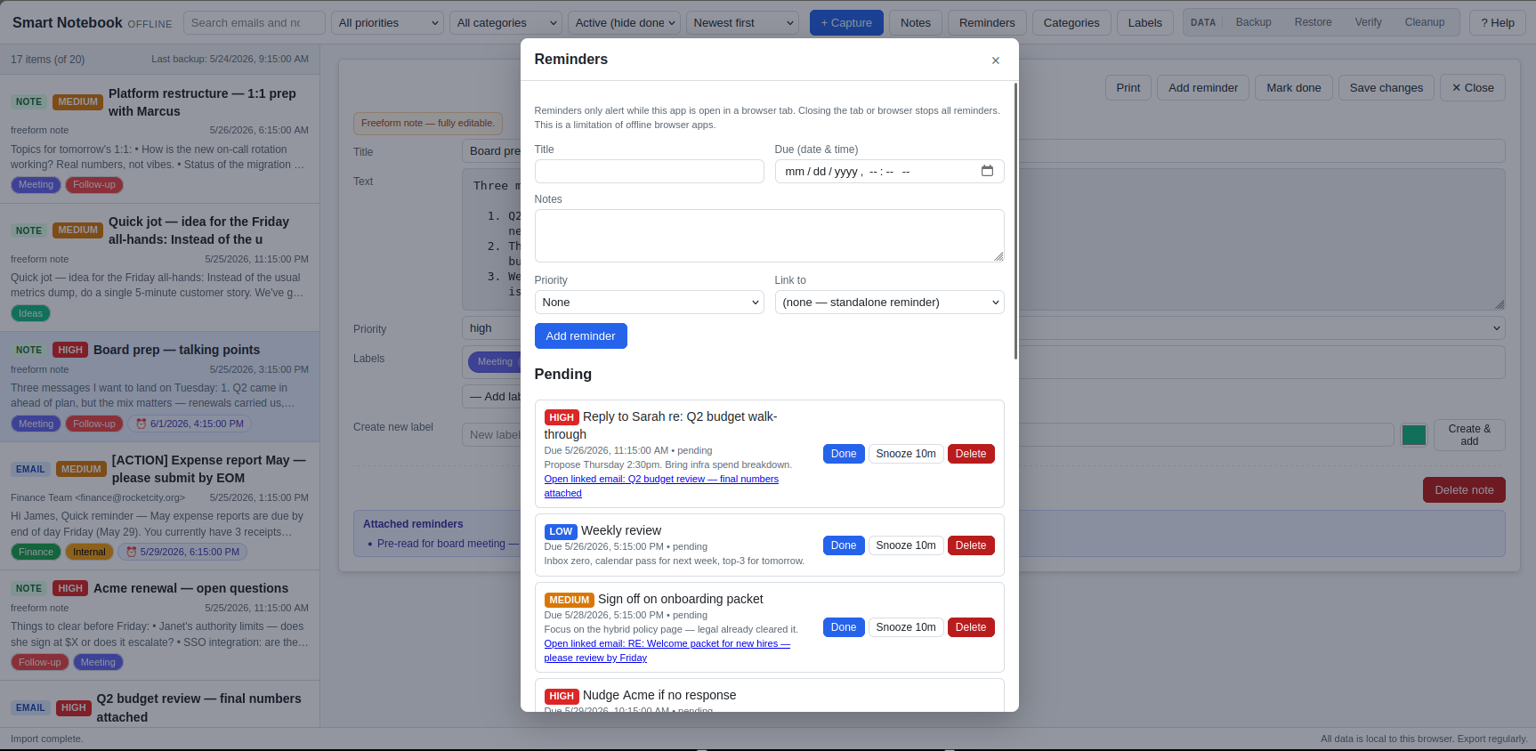 Offline Smart Notebook screenshot 7