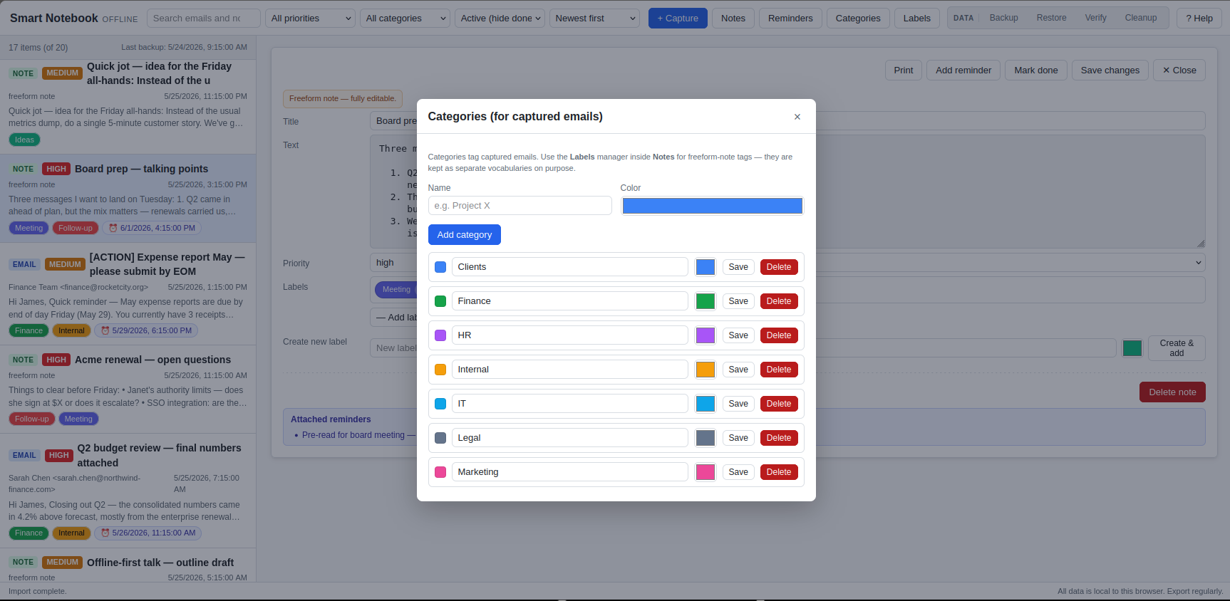 Offline Smart Notebook screenshot 1