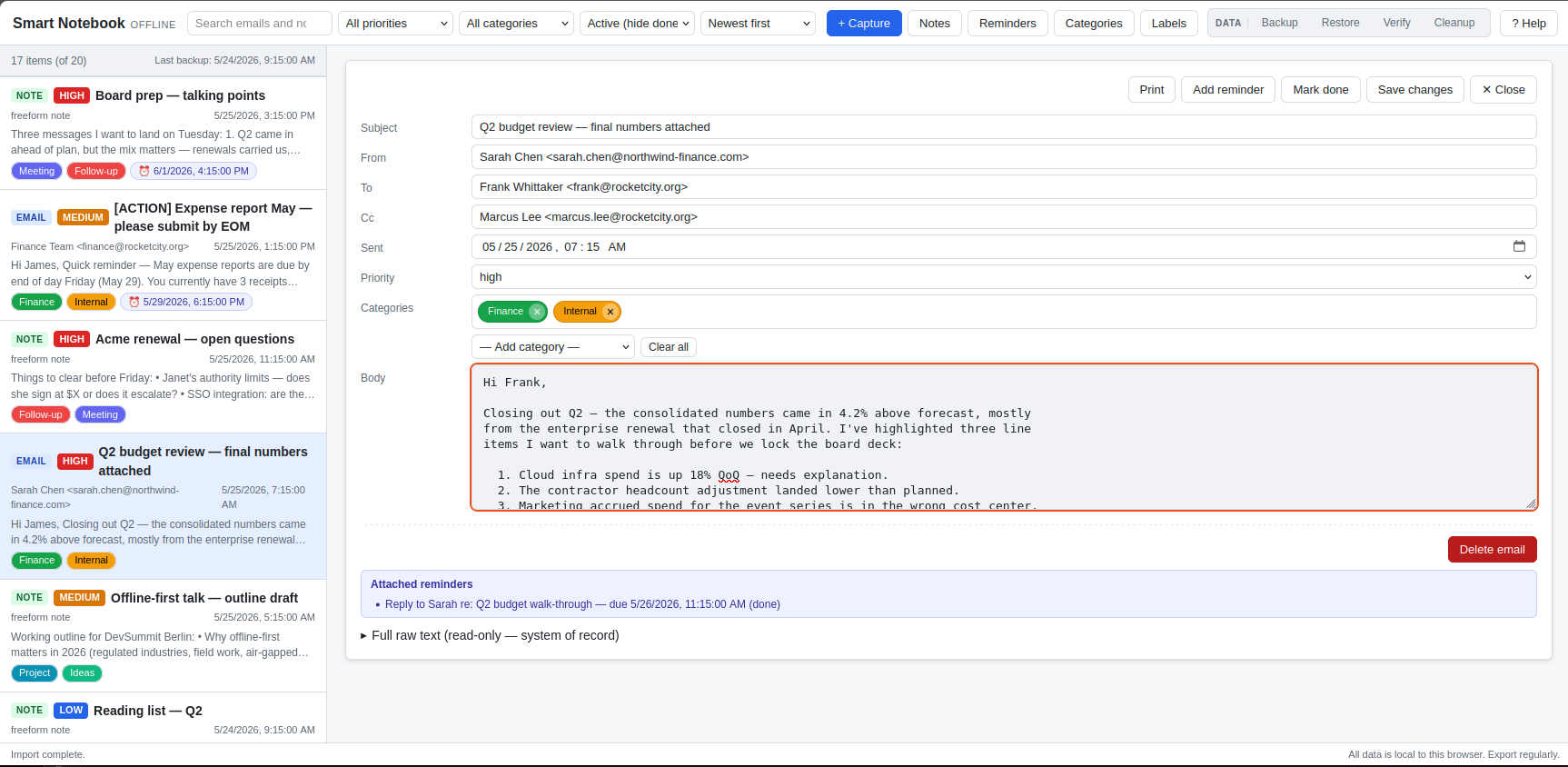 Offline Smart Notebook screenshot 2